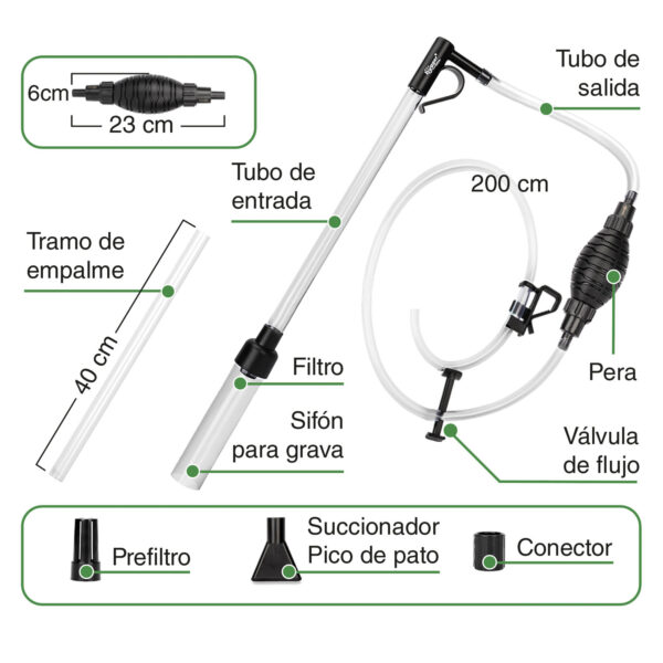 Hygger HG039 Sifão auto-aspirante 3 em 1 para limpeza de aquários
