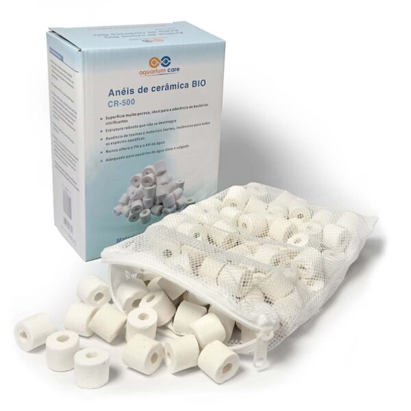 Bio AquariumCare Glass: anéis de cerâmica, excelente material de filtragem biológica para aquários de todos os tipos.