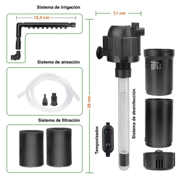 Filtro UV Programable Hygger HG032 | Filtración y Oxigenación Profesional