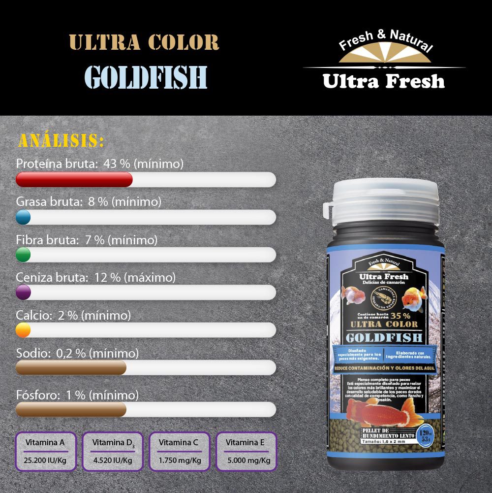 Goldfish Ultra Color | Ultra Fresh Super Premium Goldfish Alimento para peixes dourados