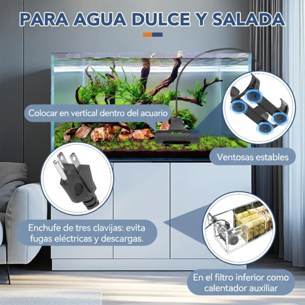 Calentador con circulación Hygger | Dispositivo inteligente con circulación