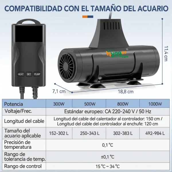 Calentador con circulación Hygger | Dispositivo inteligente con circulación