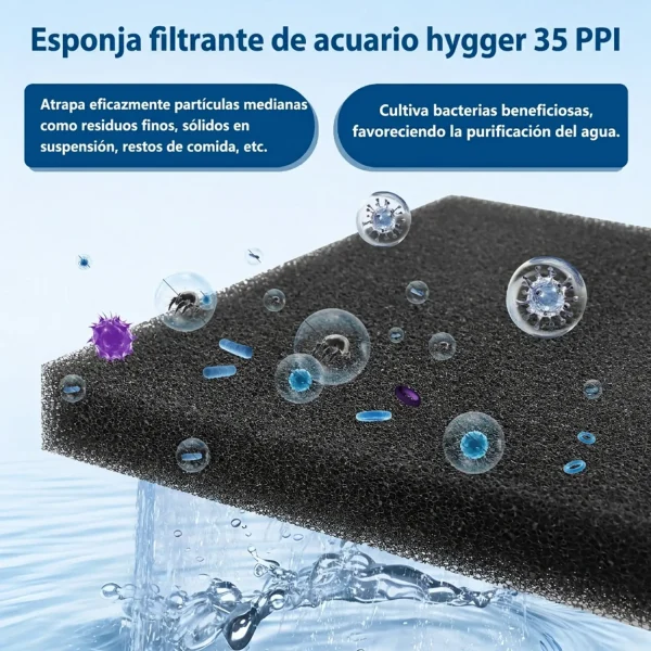 Esponja Filtrante Biológica Hygger | filtración profesional para acuarios