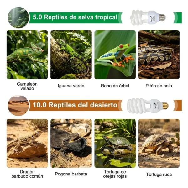 Lámpara UVB para Reptiles Hygger | emisión UVA y UVB de alta calidad