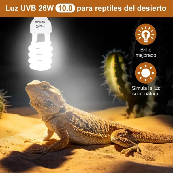 Lámpara UVB para Reptiles Hygger | emisión UVA y UVB de alta calidad