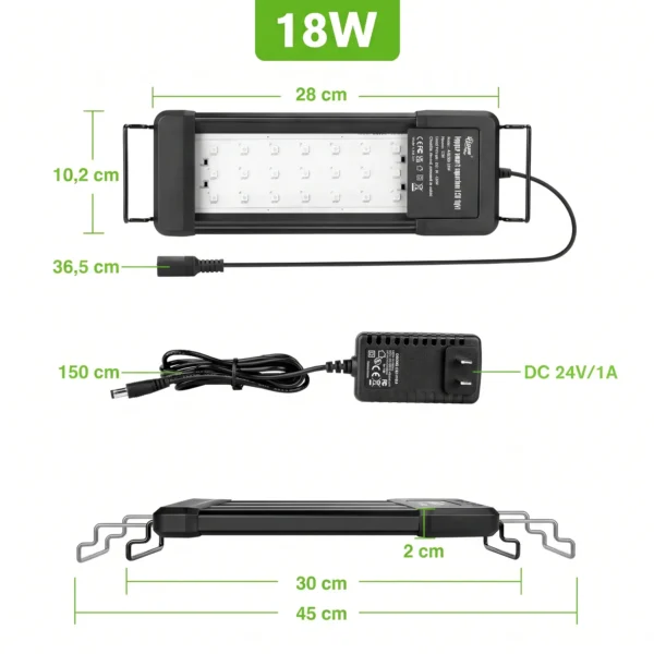 Pantalla LED inteligente bluetooth| RGB con CRI 95 para acuarios plantados