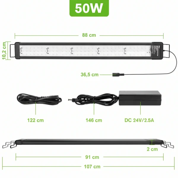 Pantalla LED inteligente bluetooth| RGB con CRI 95 para acuarios plantados