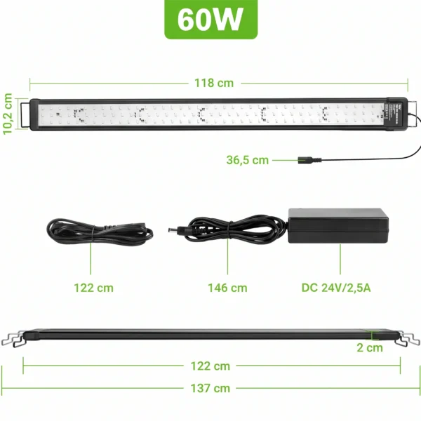 Pantalla LED inteligente bluetooth| RGB con CRI 95 para acuarios plantados
