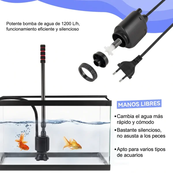Sifonador Eléctrico Multifunción AQQA 6 en 1 | Mantenimiento profesional para acuarios